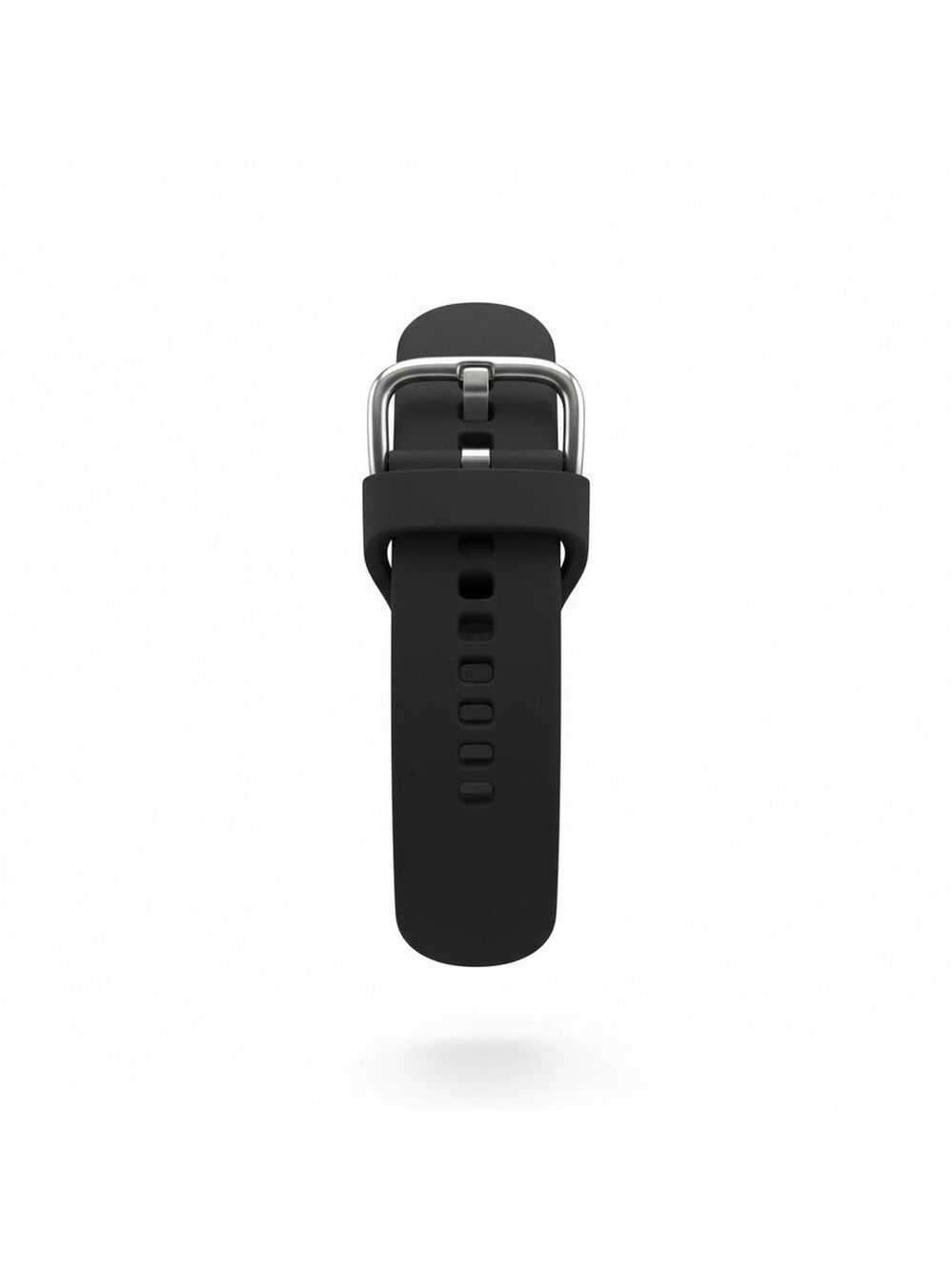 Black Silicone Watch Band Replacement Silver Buckle